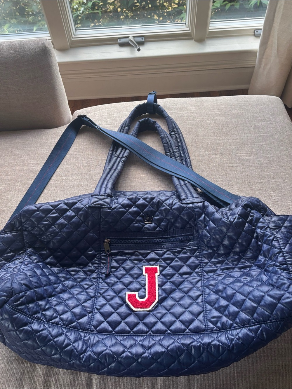 Oliver Thomas Navy Quilted Tote Bag